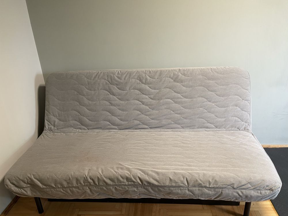 Rozkladana sofa 3-osobowa NYHAMN IKEA szara materac piankowy skrzynia