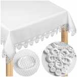Obrus Plamoodporny Gipiura Koronka Biały 140x450