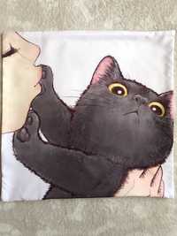 Poszewka na poduszkę Śmieszny Czarny Kotek
