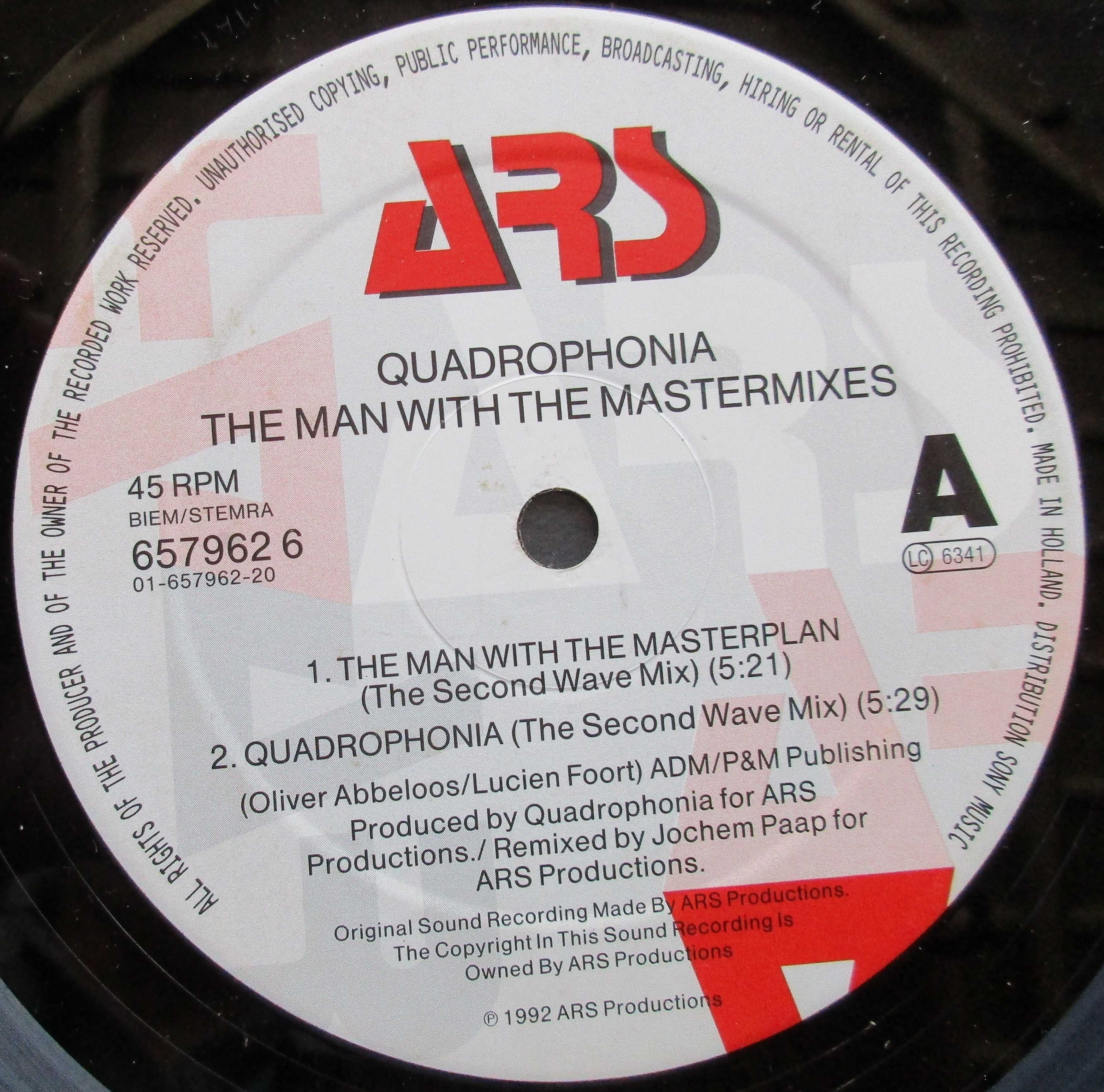 Quadrophonia - - - - - The Man With The Mastermixes - - - -Maxi Single