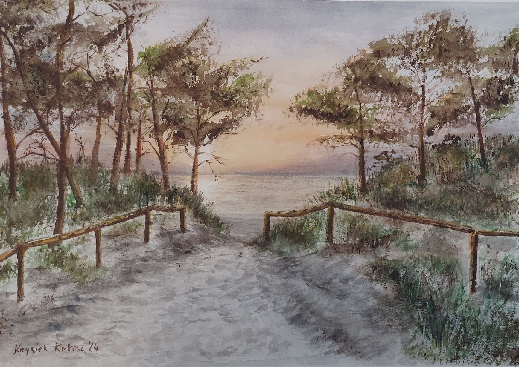 Obraz akwarela ręcznie malowany 42cmx29,7cm
