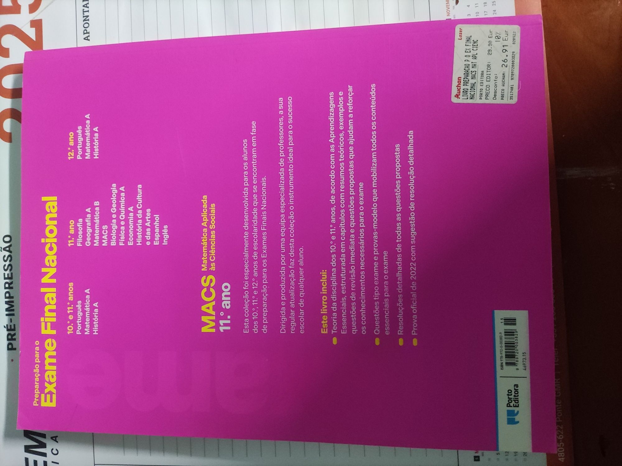 Livro preparação para exame nacional MACS 11 ano