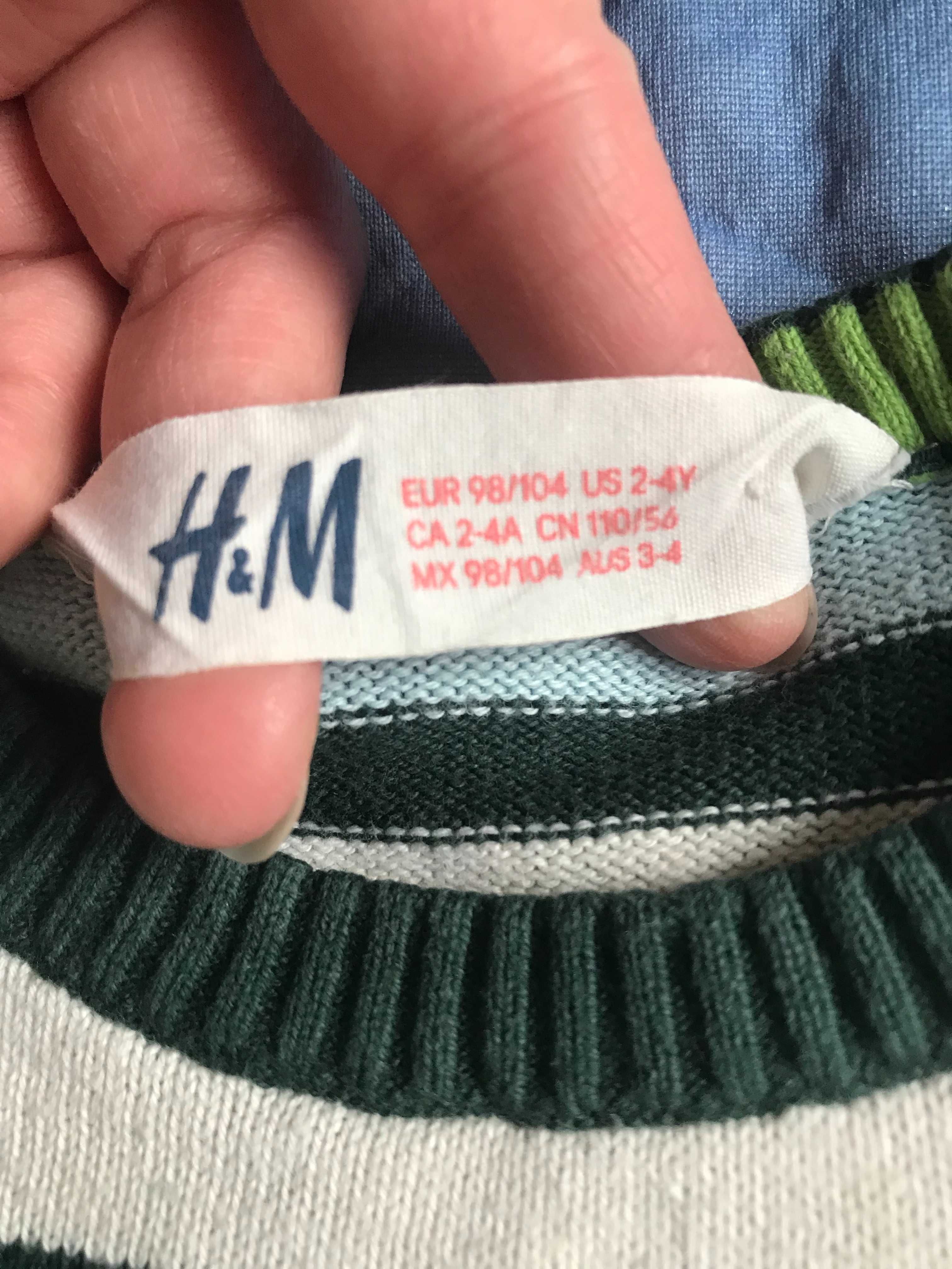 Sweterek bawełniany, H&M, rozmiar 98/104