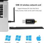 QGOO USB WLAN Stick, AC1300 antena 5dBi WLAN Stick do PC