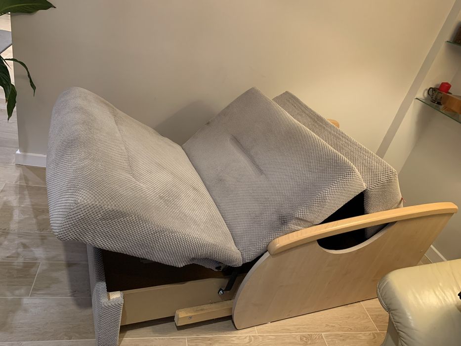 Amerykanka fotel rozkladany dofa z funkcją spania szara BRW