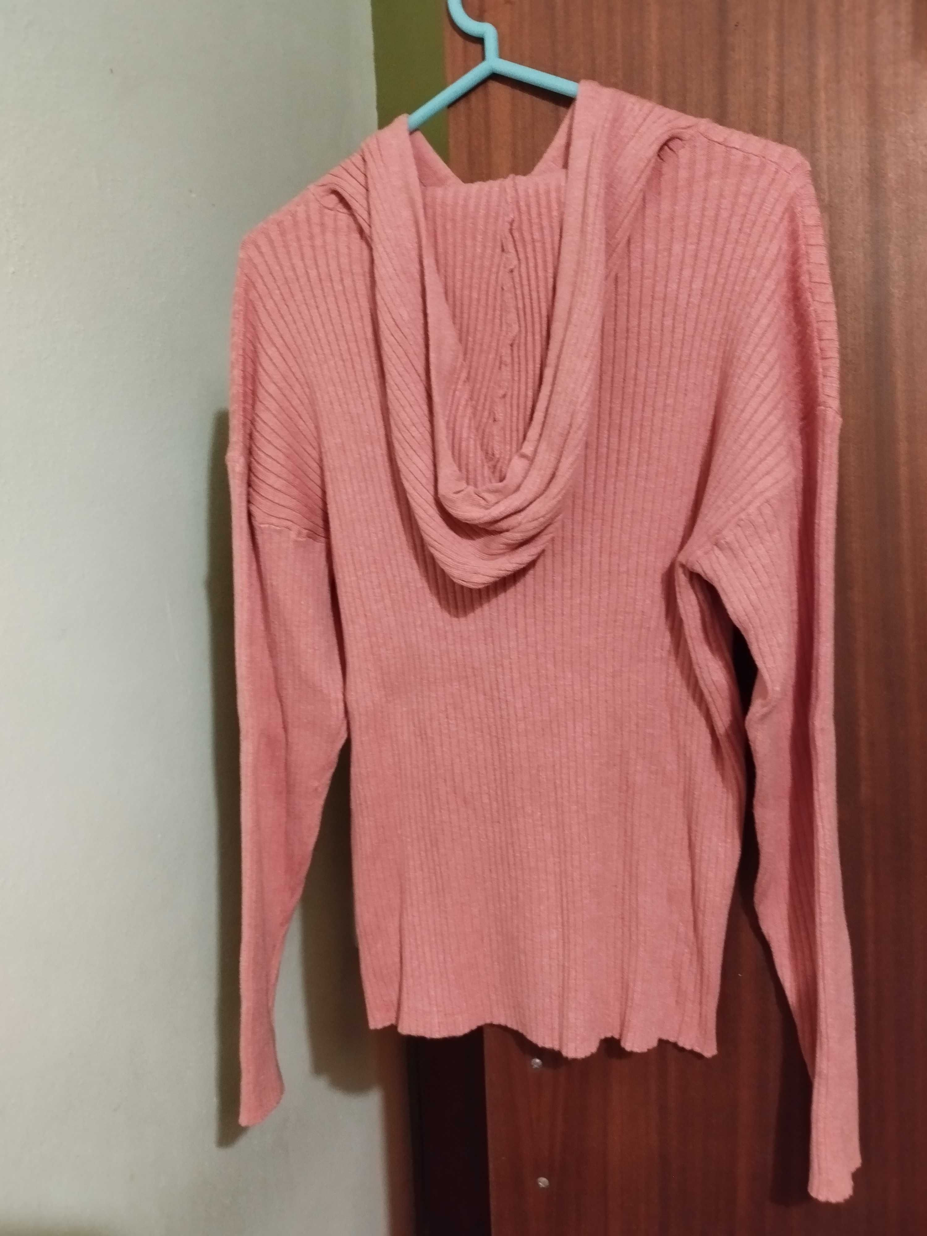 Camisola malha canelada rosa velho nova