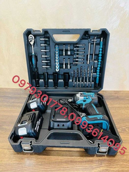 Акумуляторний Гайкокрут Makita 500Nm Винтоверт з набором інструментів