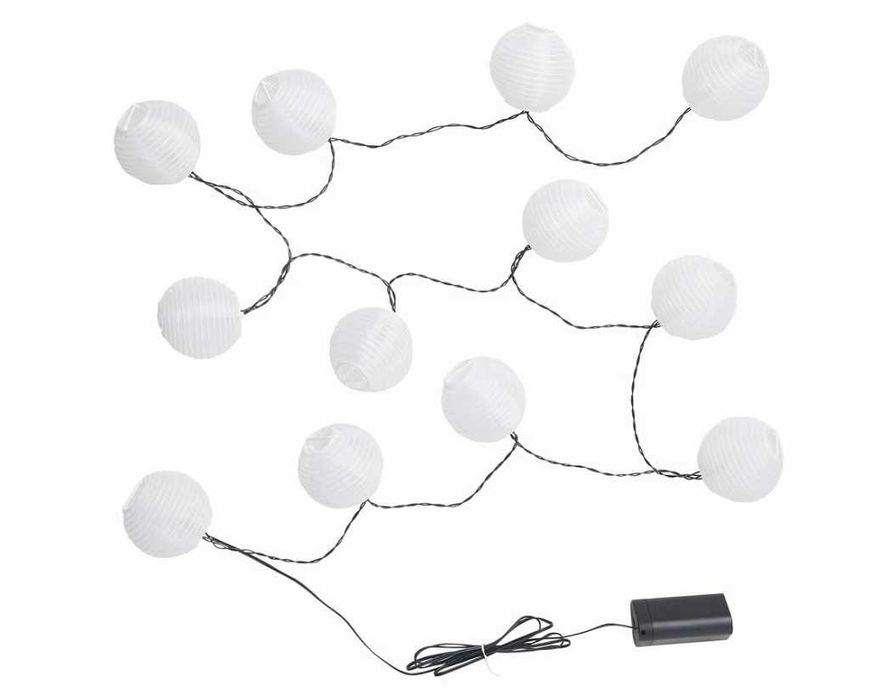 SOLVINDEN Girlanda LED, 12 lampek, zewnętrzne/na baterie biały