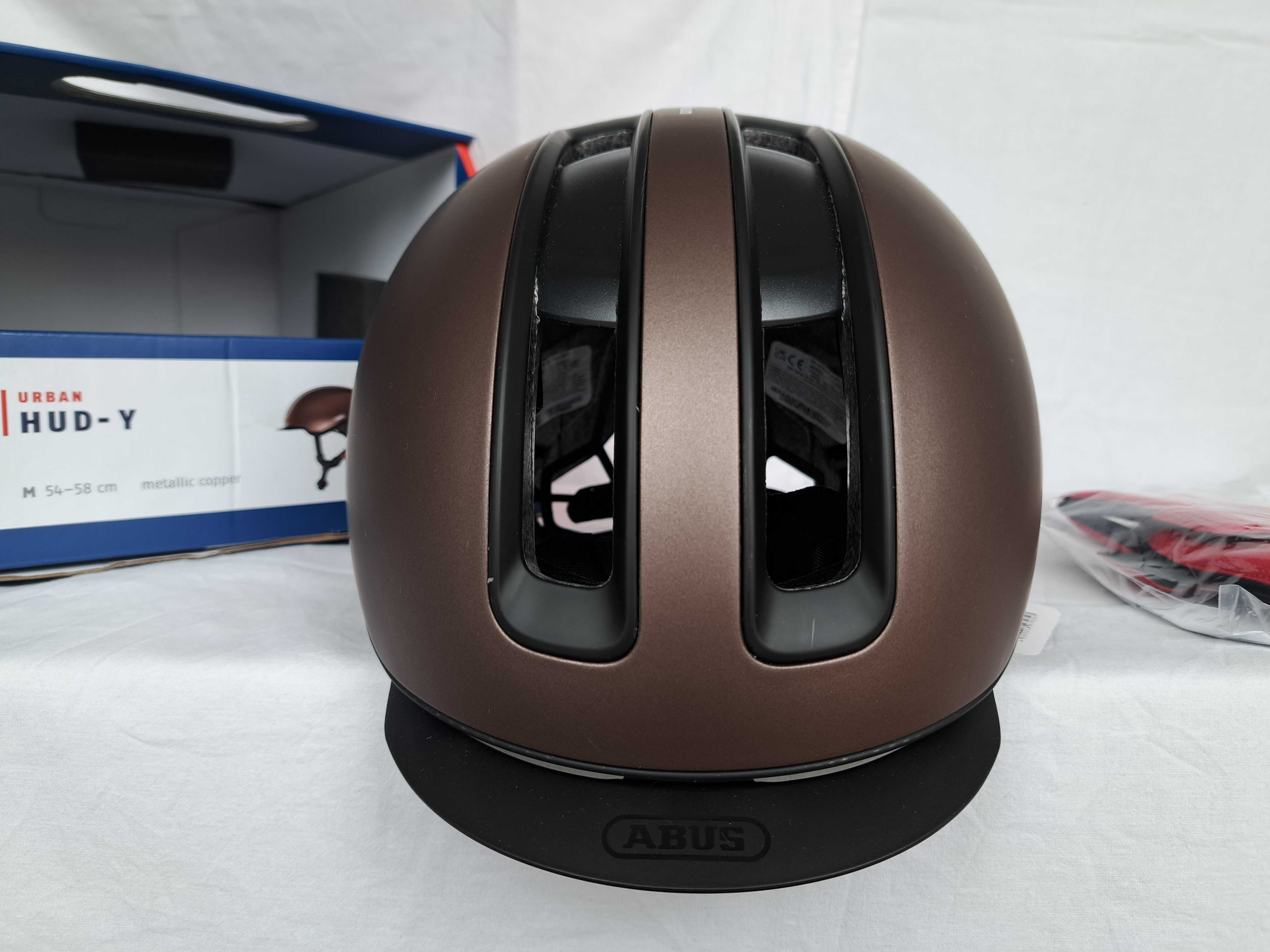 Kask rowerowy Abus Urban Hud-y LED Metallic Copper M 54-58cm