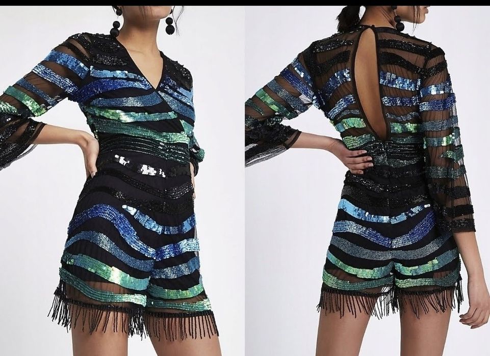 Bogato zdobiony kombinezon, od xxs do S, sylwester, Andrzejki inne imp