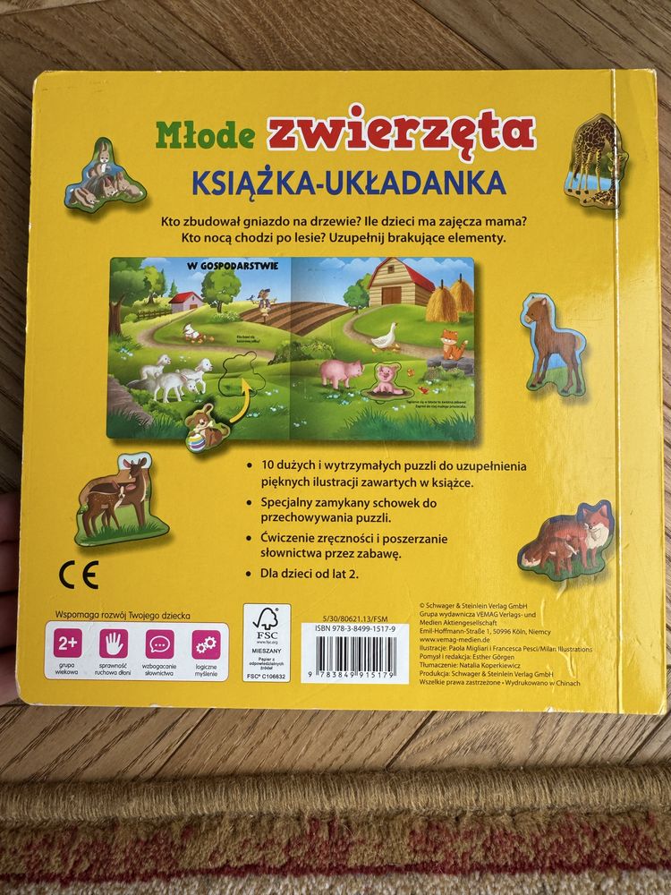 Książka-układanka Młode zwierzęta – z elementami do układania