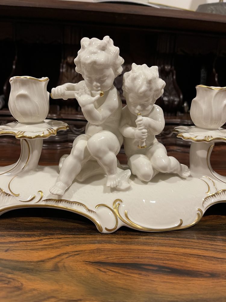 Castiçal em porcelana alemã