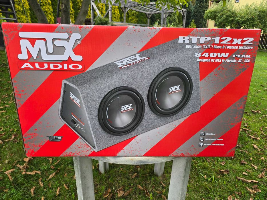 Nowy Subwoofer aktywny 2x30cm 840W skrzynia basowa caraudio MTXRTP12x2