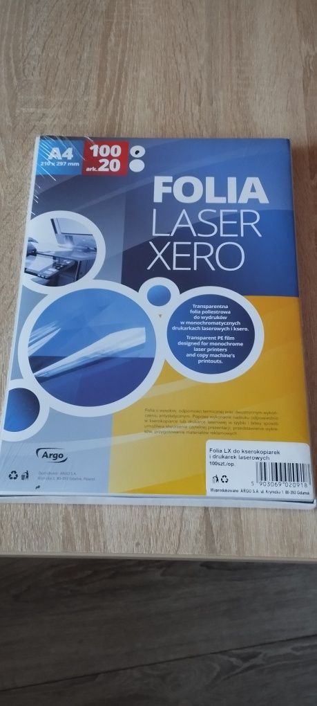 Folia LX firmy Argo do kserokopiarek i drukarek laserowych A4 20