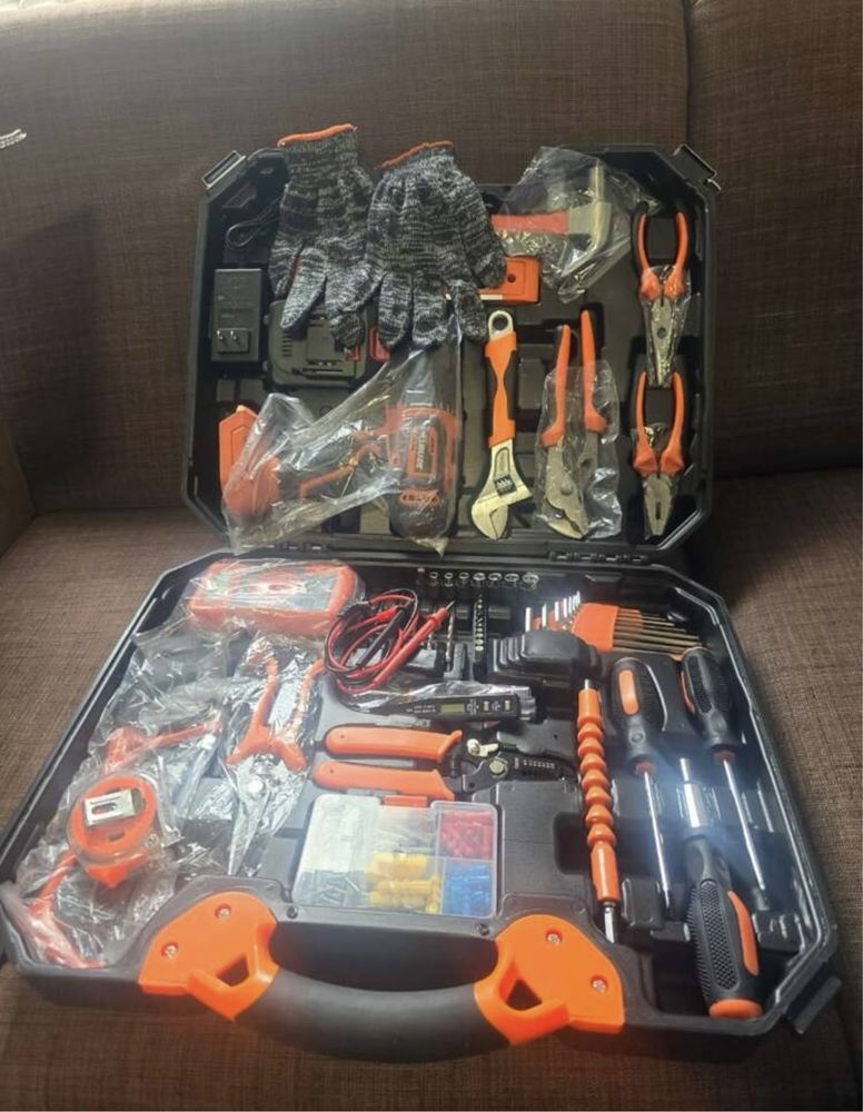 Conjunto de ferramentas 21V – furadeira sem fio + acessórios