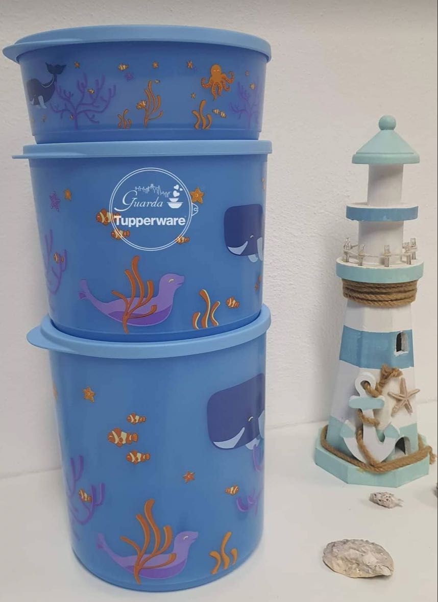 Conjunto 3 Caixas Oceano 950 ml + 2.1L + 3.3L Tupperware