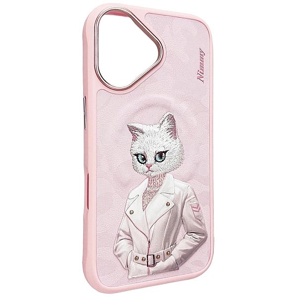 Etui Nimmy Magnetic fashion cute pet MagSafe na iPhone 16 - różowe
