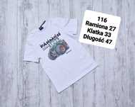 Koszulka 116 biala chłopięca bawełniana tshirt gt traktor