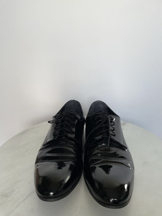 Czarne lakierki męskie Lancerto skóra, rozmiar 44