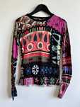 Desigual kolorowy sweter we wzory damski cienki Jers Kilimanjaro S