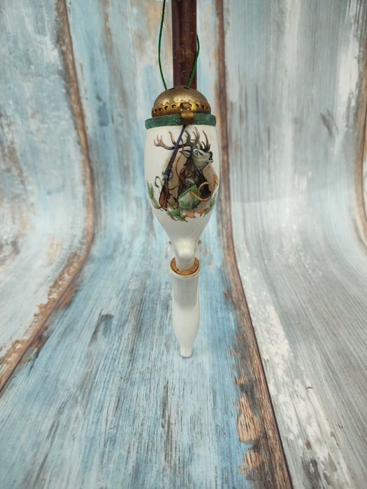 Stara Kolekcjonerska Fajka - Porcelana motyw myśliwski