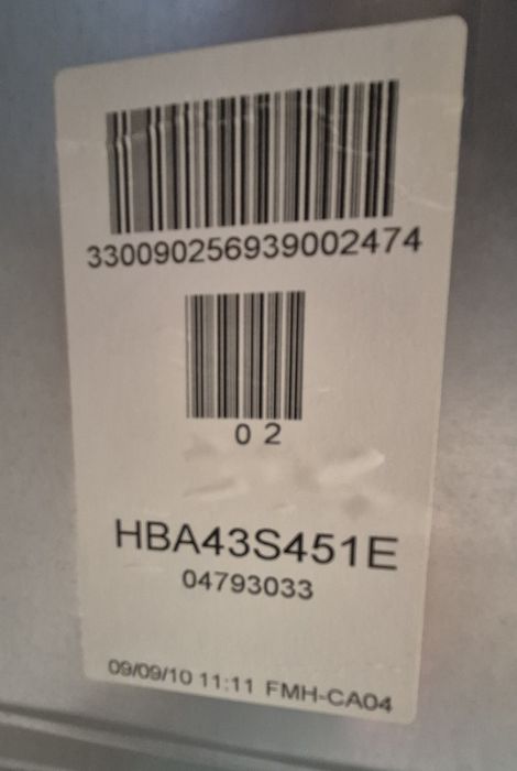 Forno Bosch Usado Modelo hba43s451e
595x595x515 mm