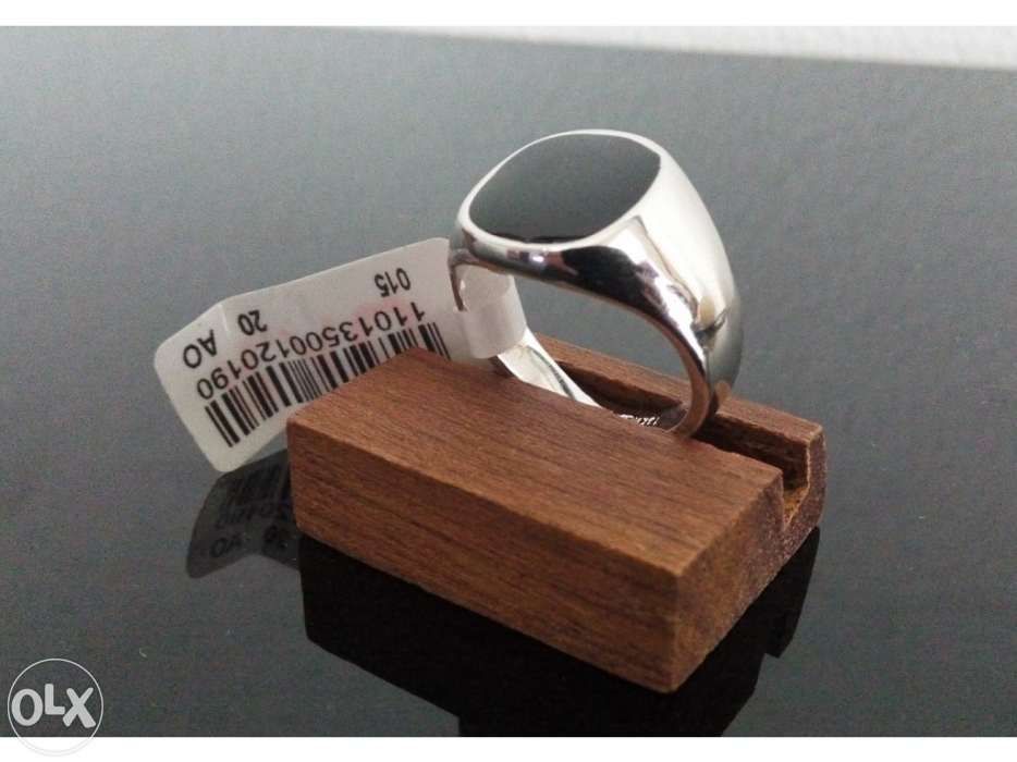 Anel Homem - ouro branco laminado de 18K