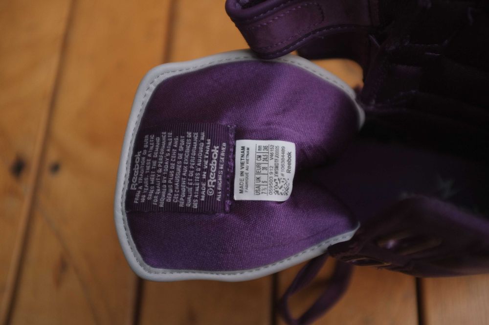 fioletowe sneakersy adidasy Reebok Alicia Keys Dubble Bubble vintage