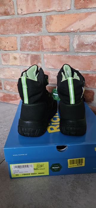 Nowe buty kozaki śniegowce czarne 35 dla chłopca richter świecący oczy