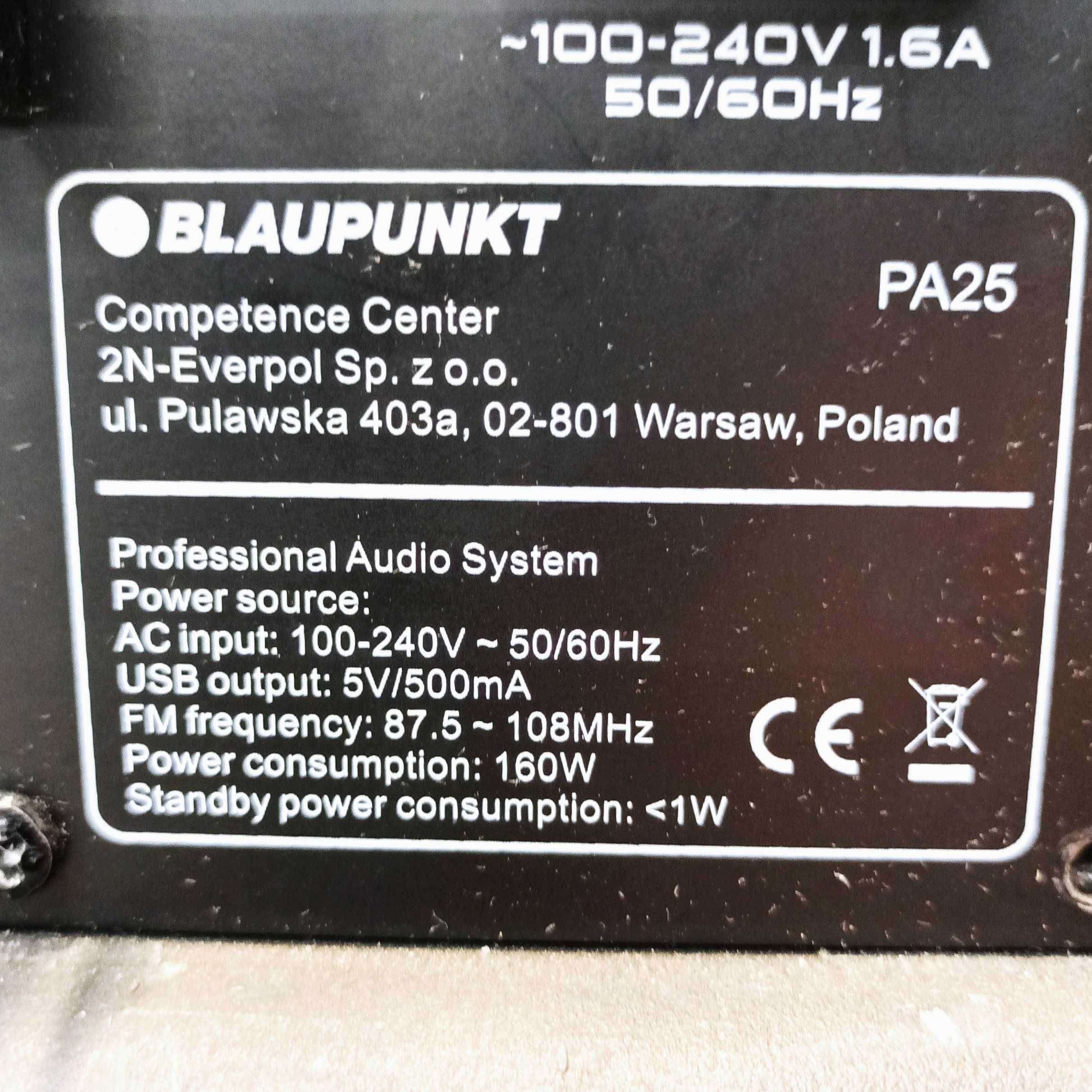 Mega głośnik Power audio BLAUPUNKT PA25 160W Okazja!