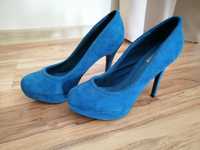 Szpilki niebieskie stradiwarius 39 buty na obcasie czułe ka piękne