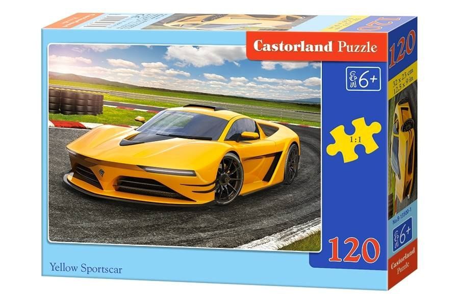 Puzzle dla dzieci bajkowe bajki  120 el. Yellow Sportscar