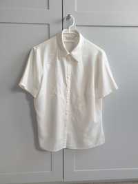 Kremowa bluzka koszula z krótkim rękawem Marks & Spencer 40 42 kremowa