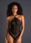 Venus body ze stringami ouvert czarne z koronką r.44/46