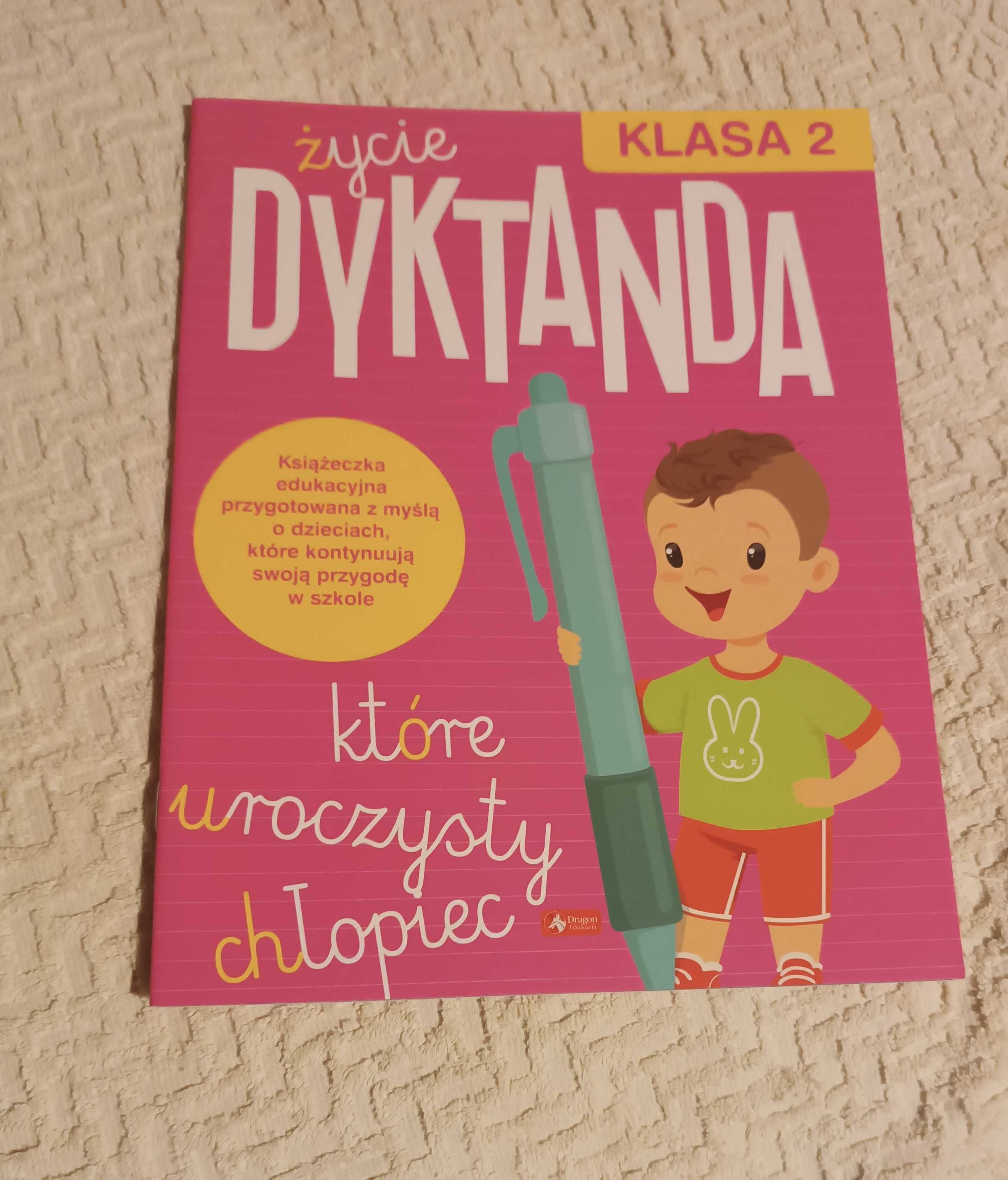 Dyktanda klasa 2 - książka edukacyjna dla dzieci  i nauczycieli