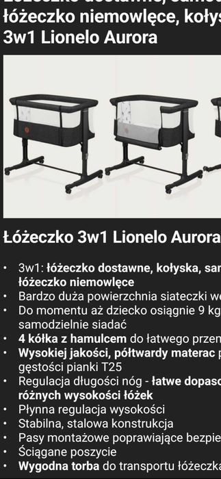 łozeczko dostawne 3 w 1