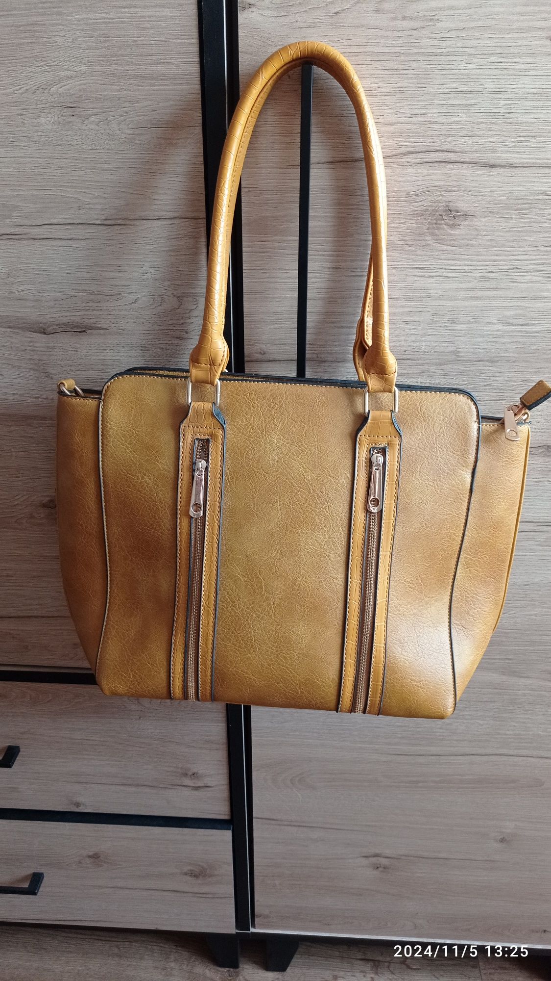 Nowa elegancka torba musztardowa
