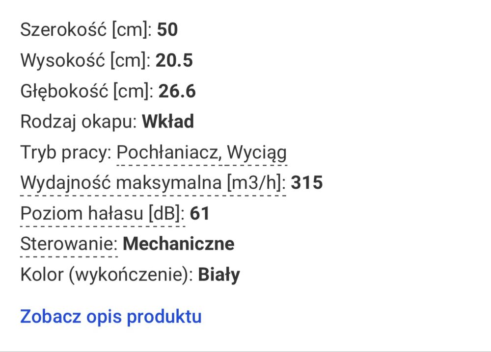 Okap GLOBALO Delico 50.1 Biały