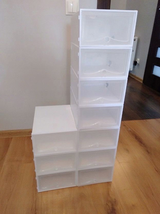 10x Pudełka na buty NOWE pojemniki regał szafka organizer na obuwię