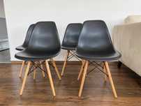 Zestaw 4 nowoczesnych krzeseł w stylu Eames DSW – czarne