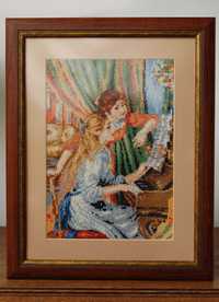 Renoir Dziewczęta przy pianinie impresjonizm obraz haftowany