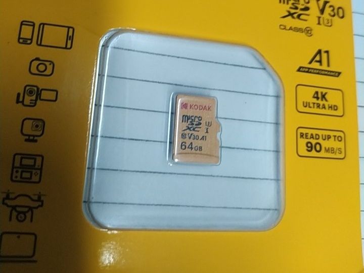 Карта пам'яті Kodak 64 gb microSD в заводському пакуванні. Класс 10