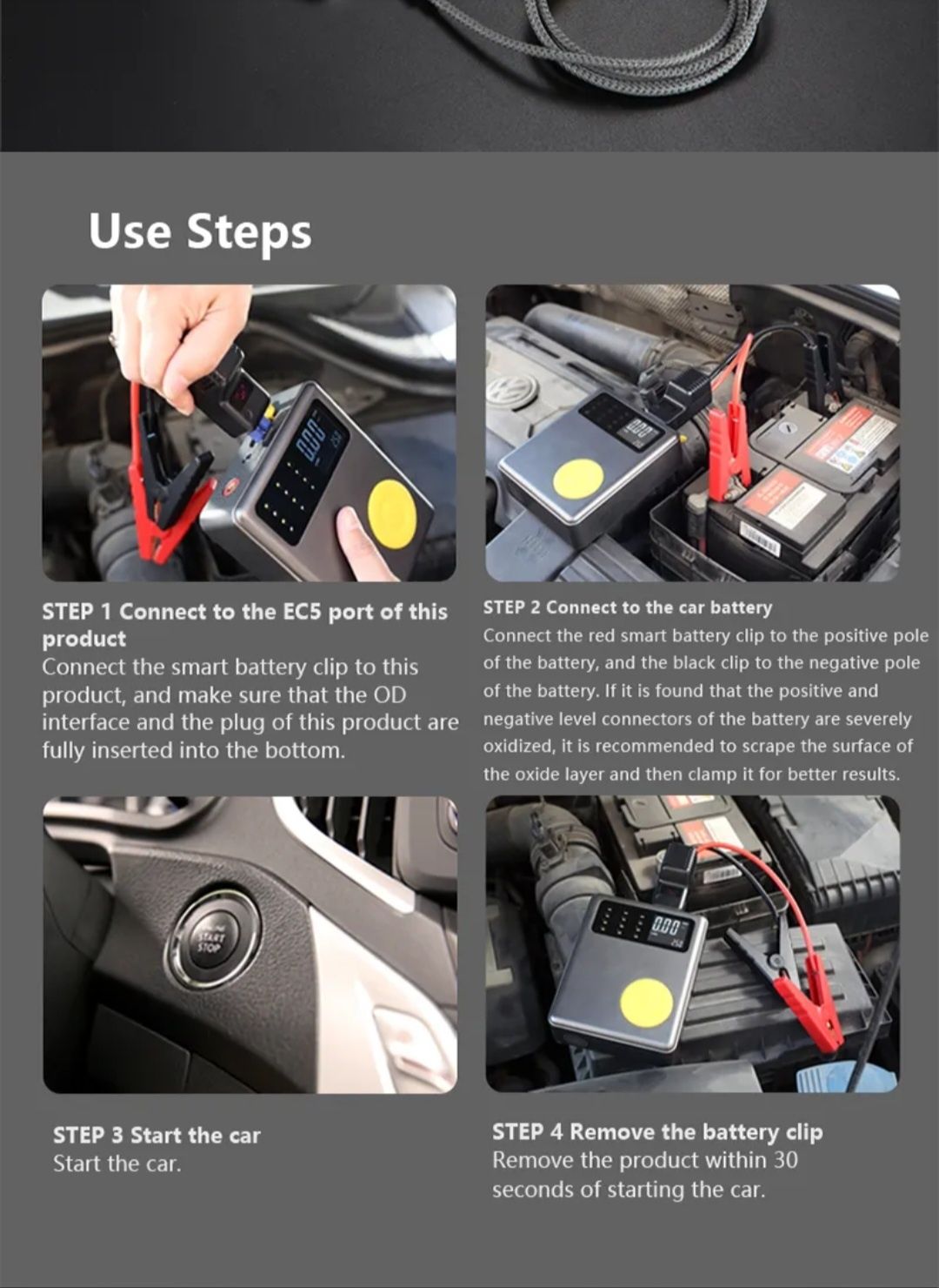 Booster auto e compressor de pneus 13000mah Novo