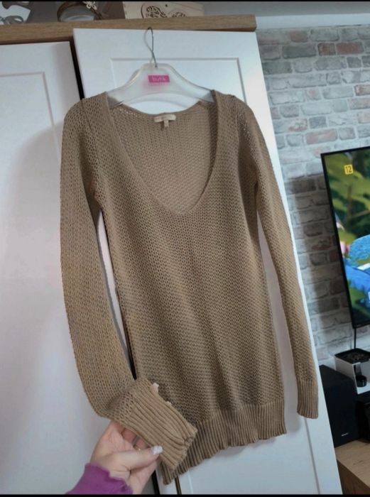 Ażurowy sweterek beżowy Knitwear S / 36