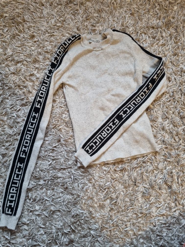 Fiorucci sweter obcisły prążkowany damski XS