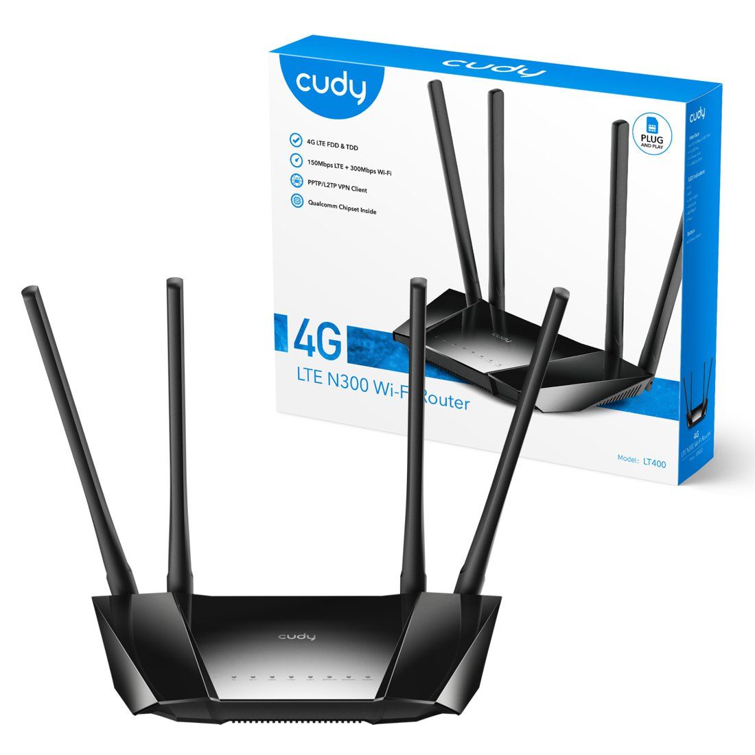 Cudy Router Wi-Fi Cudy LT400 4G LTE ruter bezprzewodowy na kartę SIM