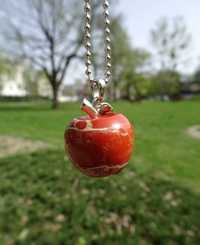 Wisiorek z kamieniem Jaspis czerwony Jabłko