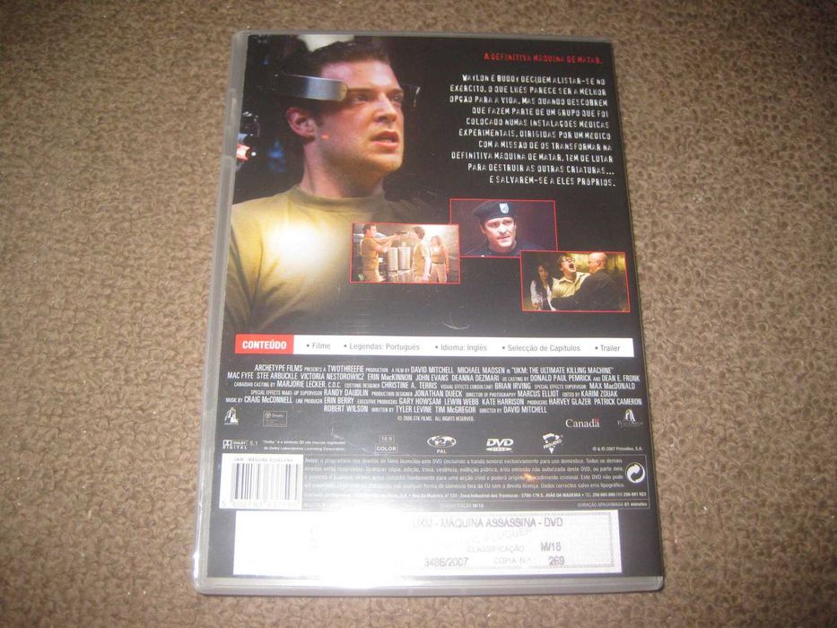 DVD "UKM: Máquina Assassina" com Michael Madsen/Raro