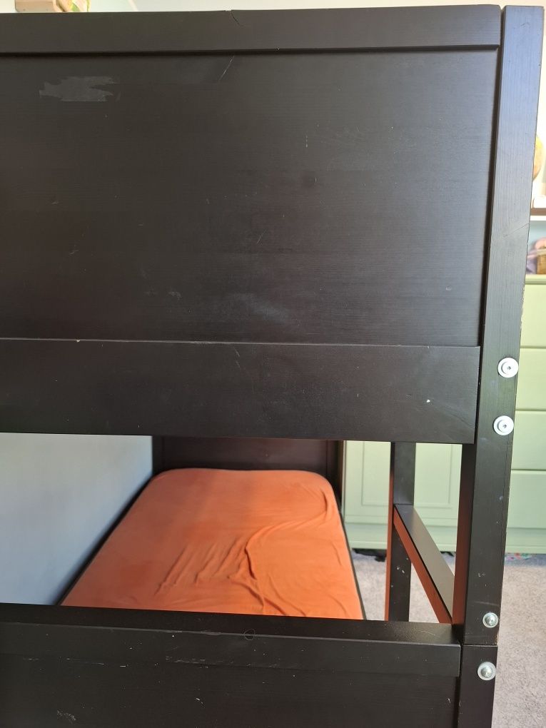Ikea Mydal rama łóżko piętrowe czarne drewniane