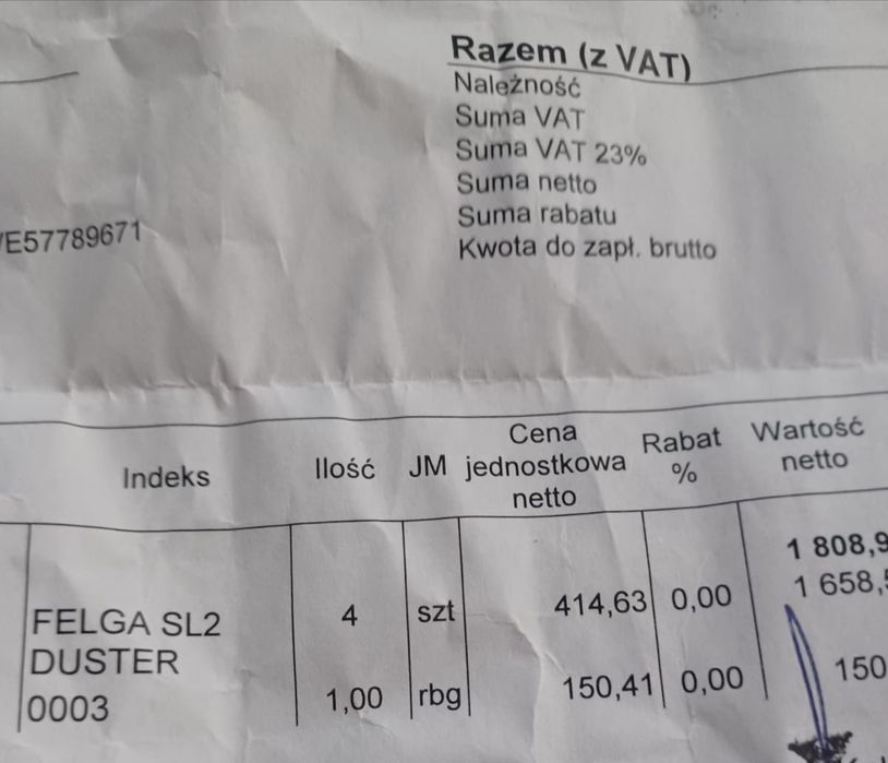 Felgi białe komplet Dacia Duster